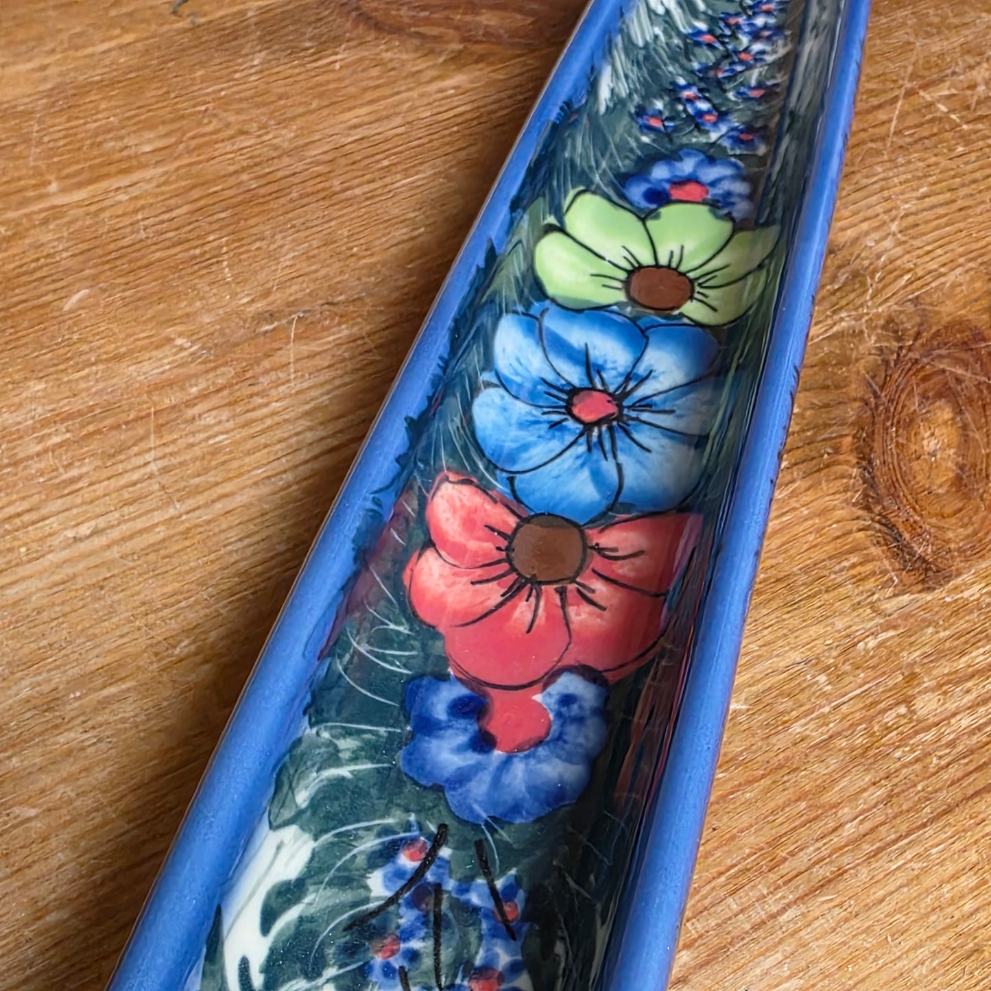 Olive Dish (13")  RBG bold flowers 127