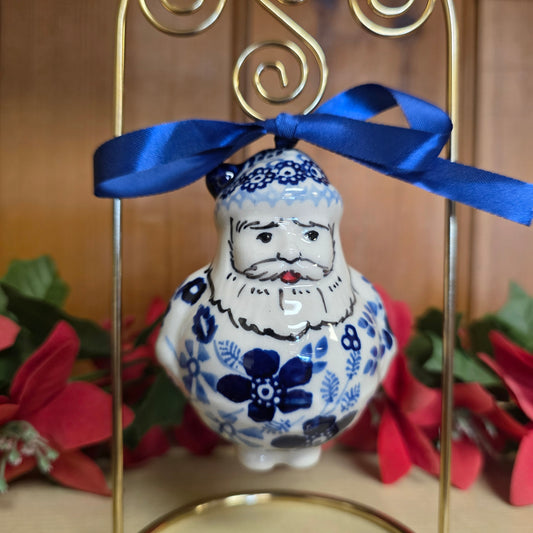 Ornament ~ Santa 3" Indigo SB01