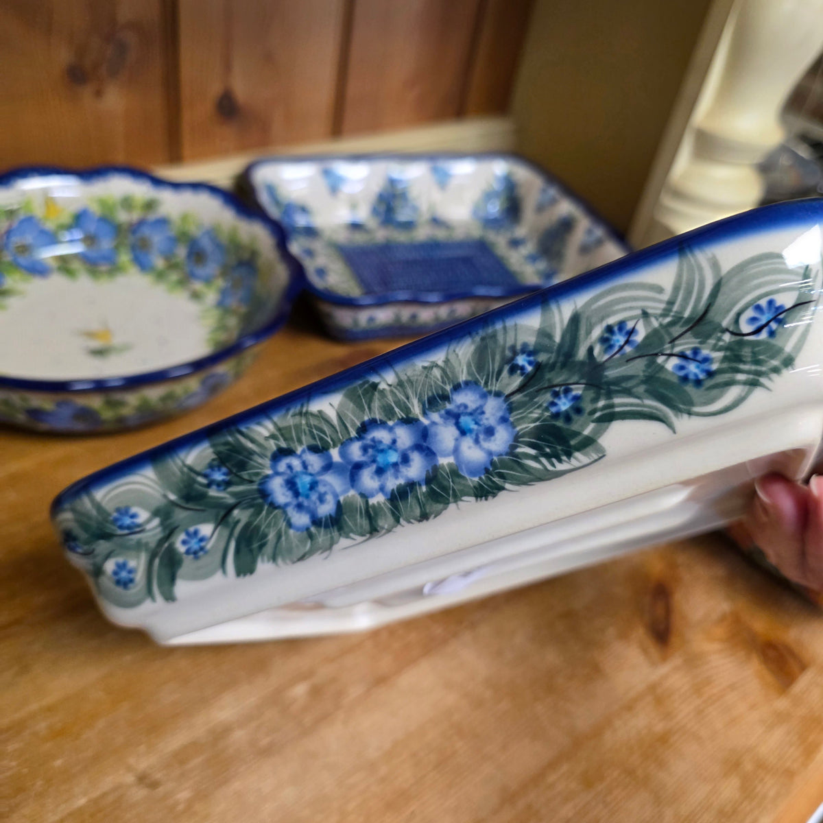 Baker 9"x7"x1.75" / Rectangular Baker / 127 grey and blue