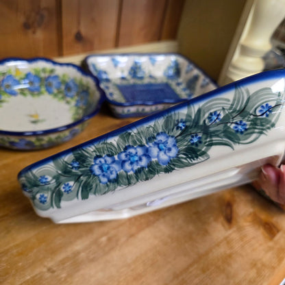Baker 9"x7"x1.75" / Rectangular Baker / 127 grey and blue