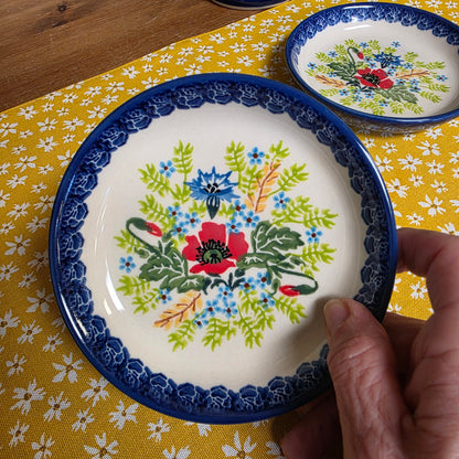 Plate 5.25" ~ lip ~Red Flower