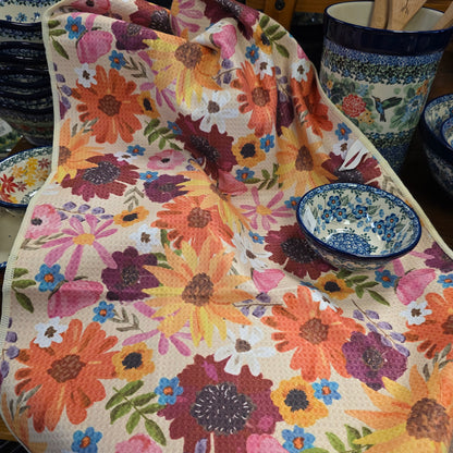 Towel /poly ~Flower Child: Double-Sided Hand Towel: Multi / 17x27 in / Hand Towel