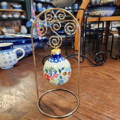 Stand / Arched Gold Ornament holder Scroll 8" x 3.75" x 3.75" (Ornament NOT included)