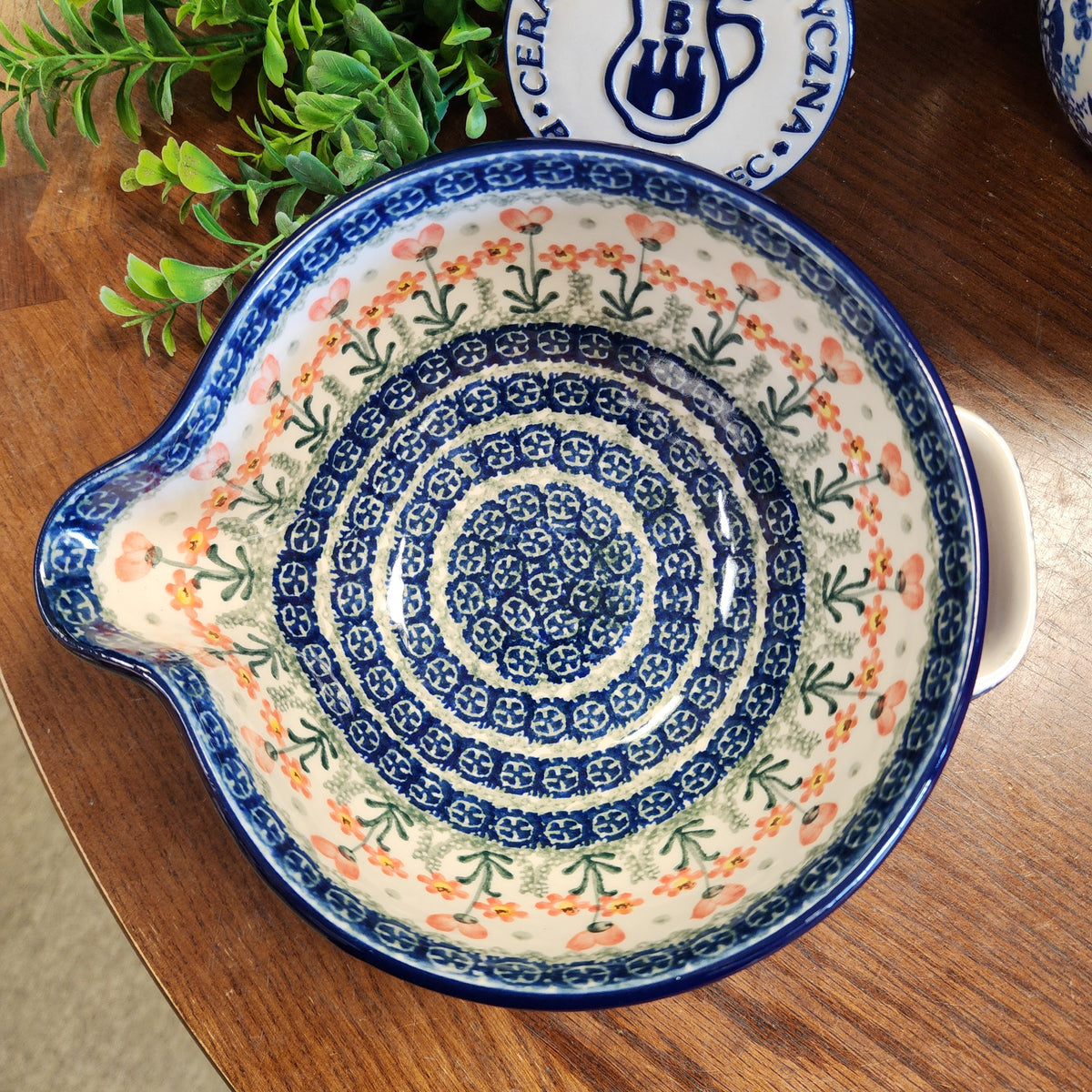 Batter Bowl   36 oz  240-0560X  Peach Spring Daisy pf0526