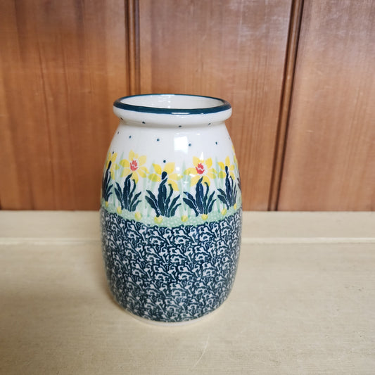 Vase   Milk Bottle Shape   5"H 196-2777Q  Daffodil pf0526