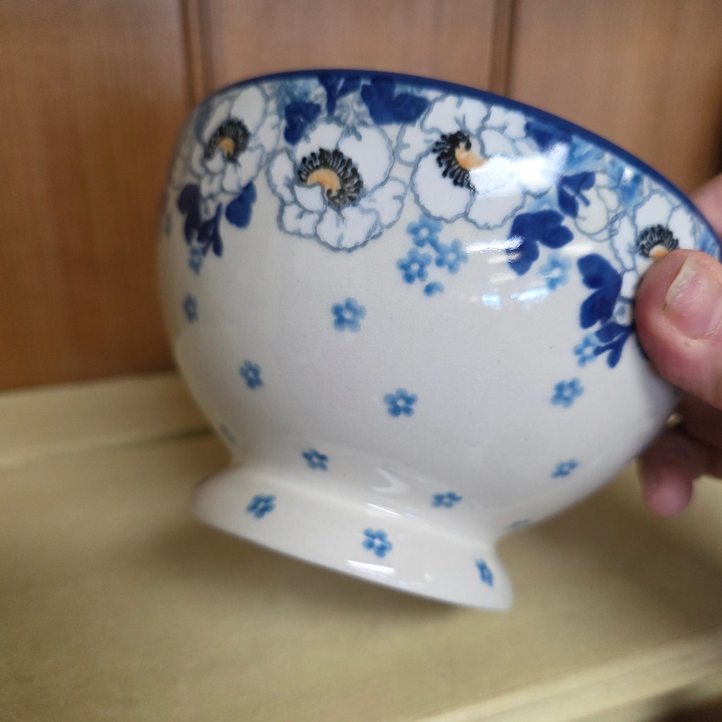 Bowl w/Pedestal   5.25"W  206-2222X  Snow Poppy pf0526