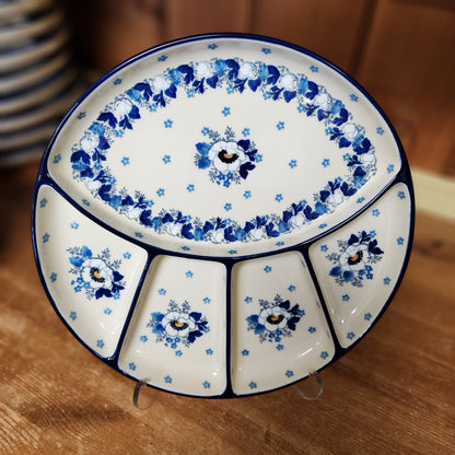 Plate ~ Divided Dish   10"  498-2222X  Snow Poppy pf0526