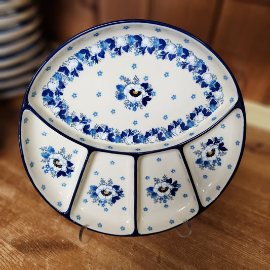 Divided Dish   10"  498-2222X  Snow Poppy pf0526