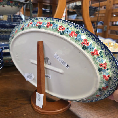 Platter   Oval   10' X 14.5" 614-U4600  U4 pf0526  (includes FREE wooden display stand)