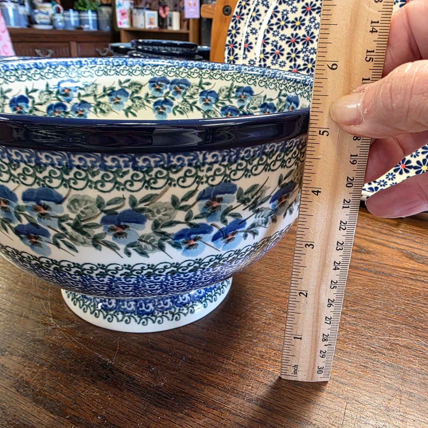 Bowl  Pedestal - Large 9"wx5"H  A14-2273X  Winter Viola pf0526