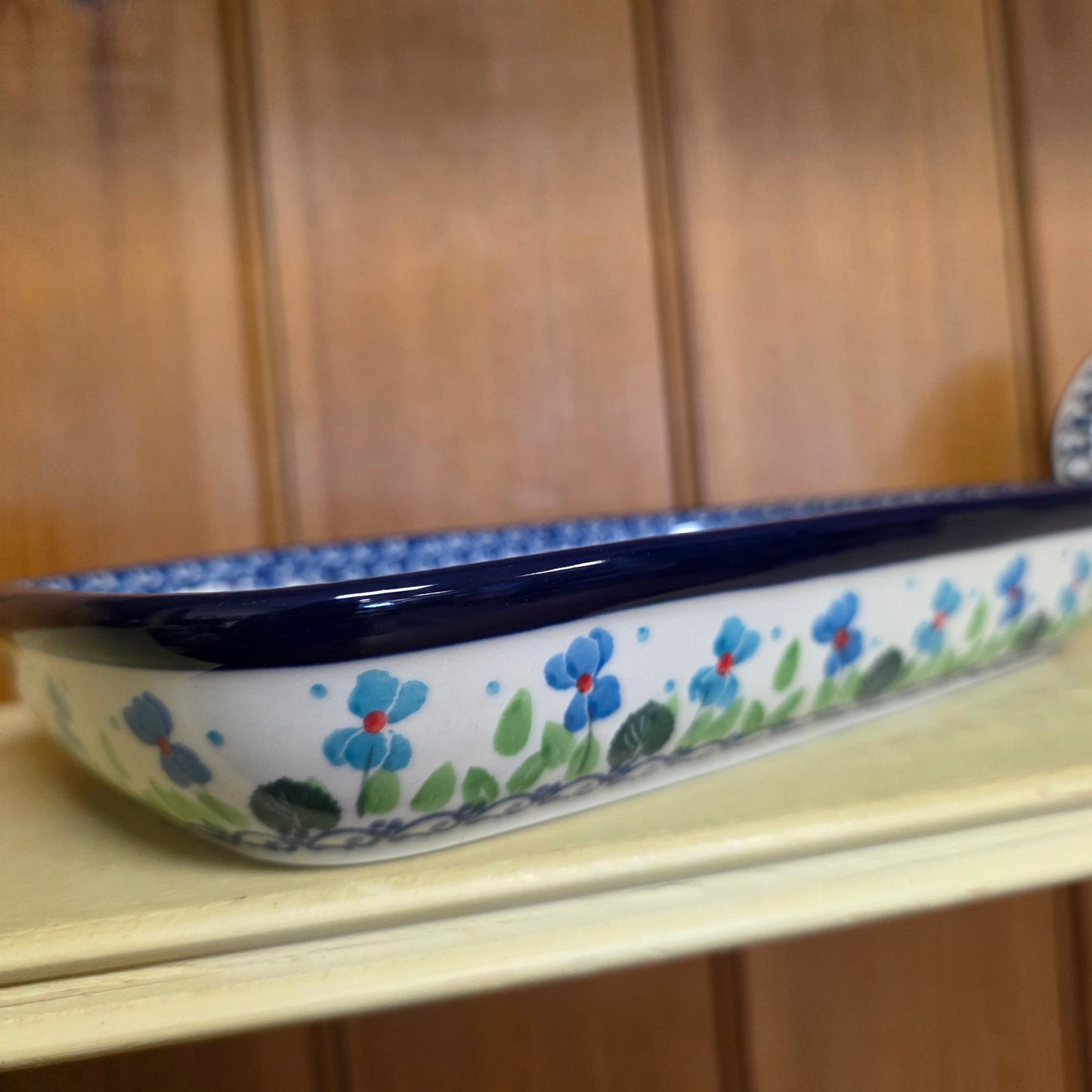 Divided Dish  6.5" x 9.25" 393-2668X  Dutch Iris pf0526