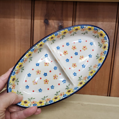 Dish ~ Divided Oval ~ Small 2225X ~ Buttercup