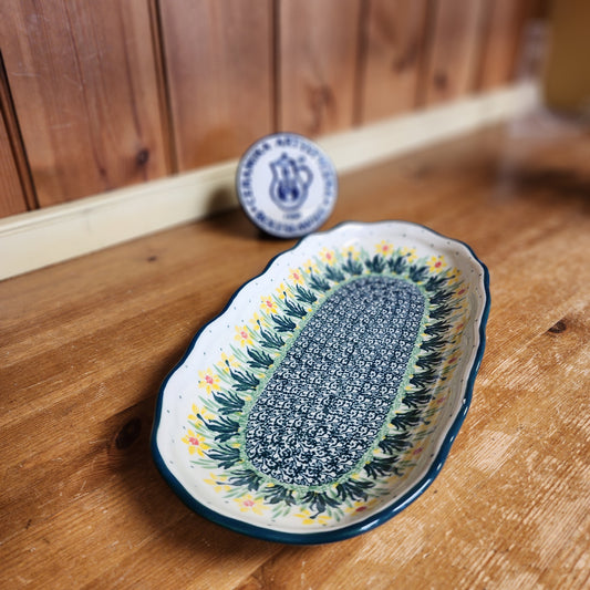 Tray   Scalloped Oval   6.25" x 12.5" A42-2777Q  Daffodil pf0526