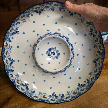Bowl   Fluted Vegetable 12" x 2" Chip & Dip A23-2222X  Snow Poppy pf0526