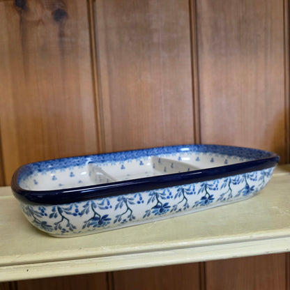 Divided Dish  6.5" x 9.25" 393-2524X  Clover Fields pf0526