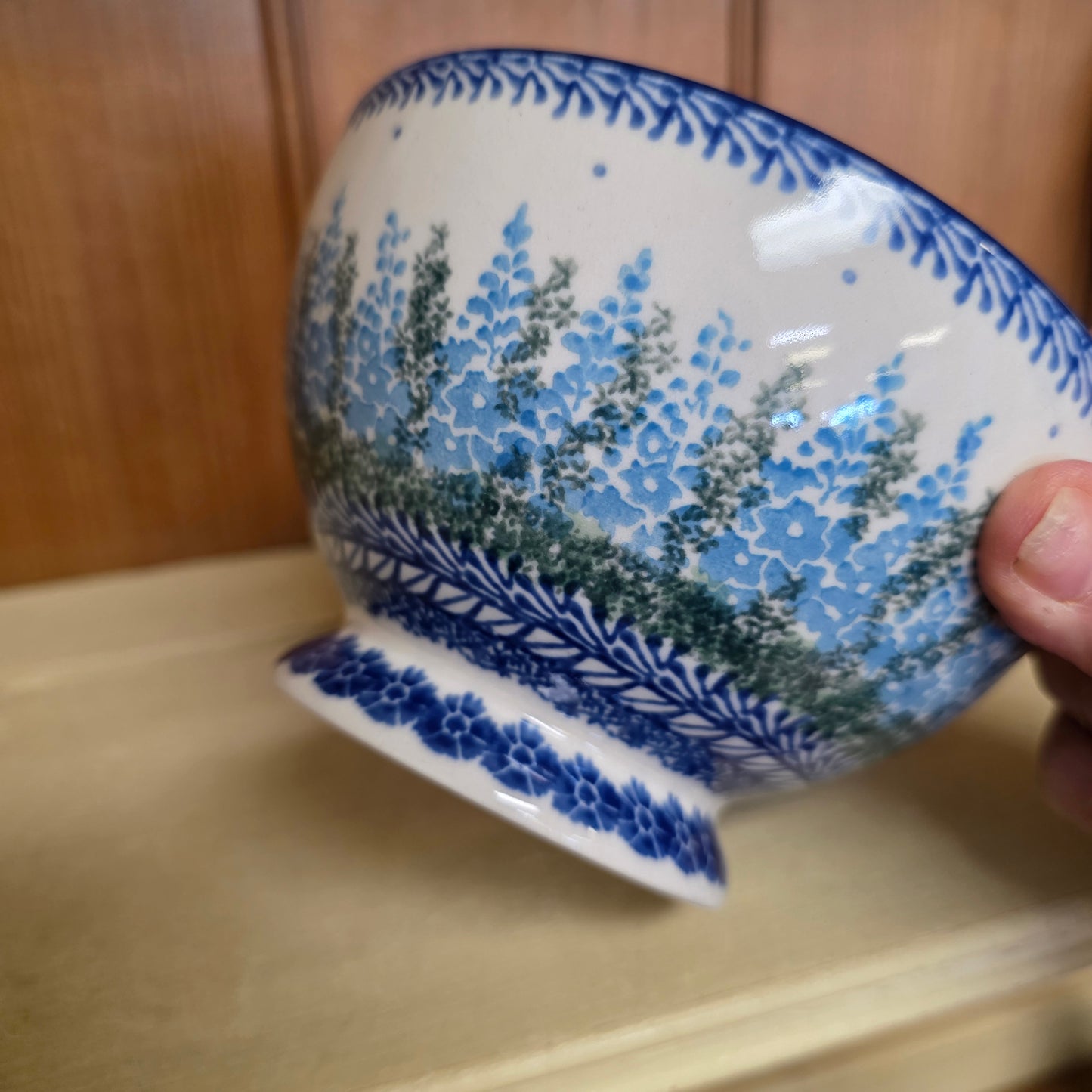 Bowl w/Pedestal   5.25"W  206-3279X  Virginia Blue Bells pf0526
