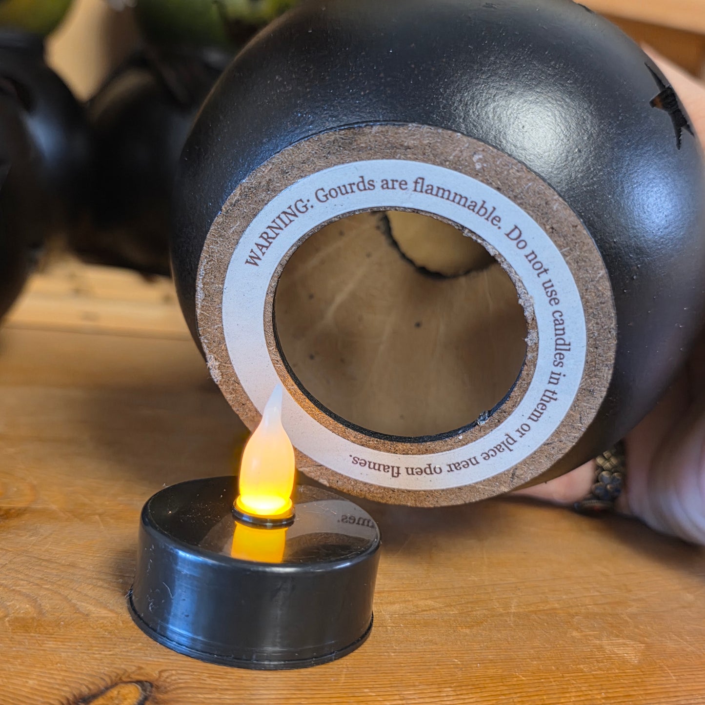 Gourd Fiona Witch 11" Lumiinary with battery tealight
