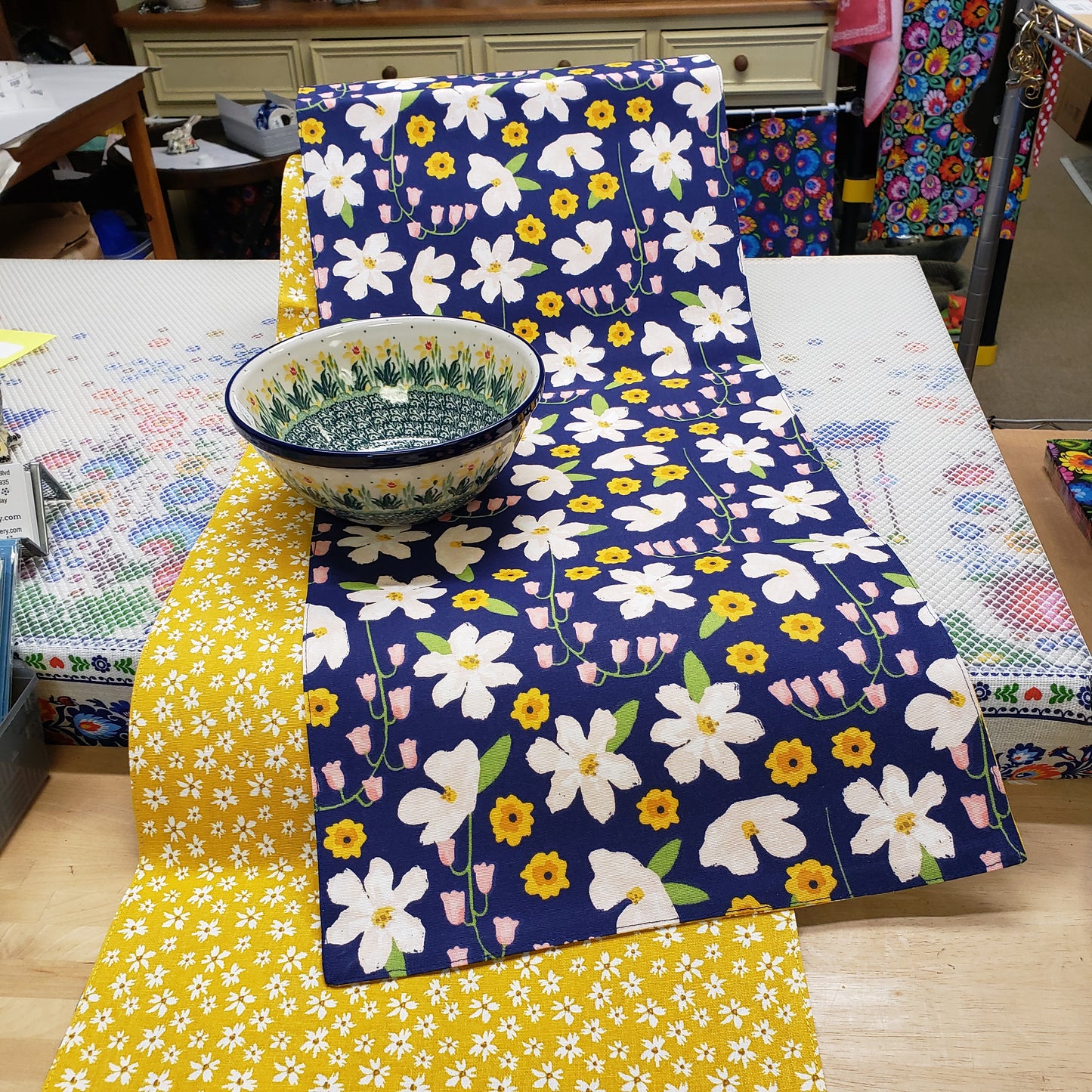 Runner ~ Bloom floral 72" x 13" cotton