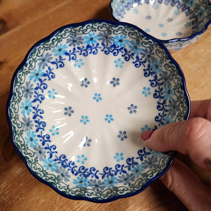 Bowl ~ Scalloped ~ 4.5" 2250X ~ Blue Dazzle