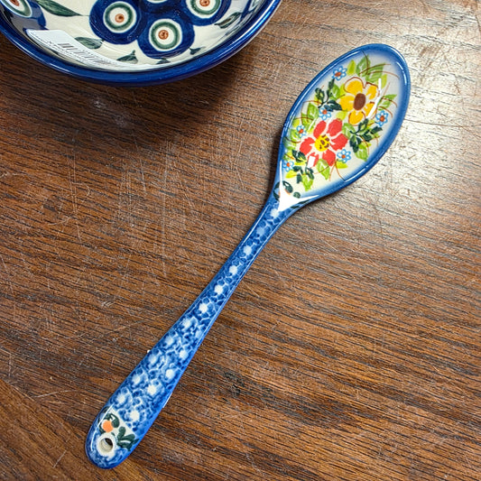 Spoon 8" Red blue handle