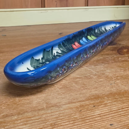 Olive Dish (13")  RBG bold flowers 127