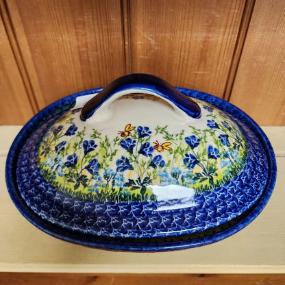 Baker Covered Oval Bees Blue 553