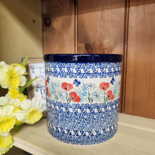 Utensil Holder   5.5"  003-2901X  Red Poppy Garden pf0526