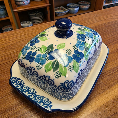 Butter/Cream Cheese Dish   295-1417X  Blue PhloX pf0526