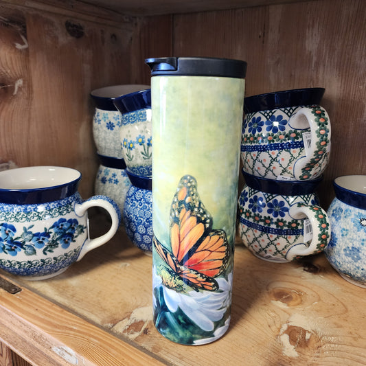 Tumbler / 17 oz  Butterfly **NOT POLISH POTTERY