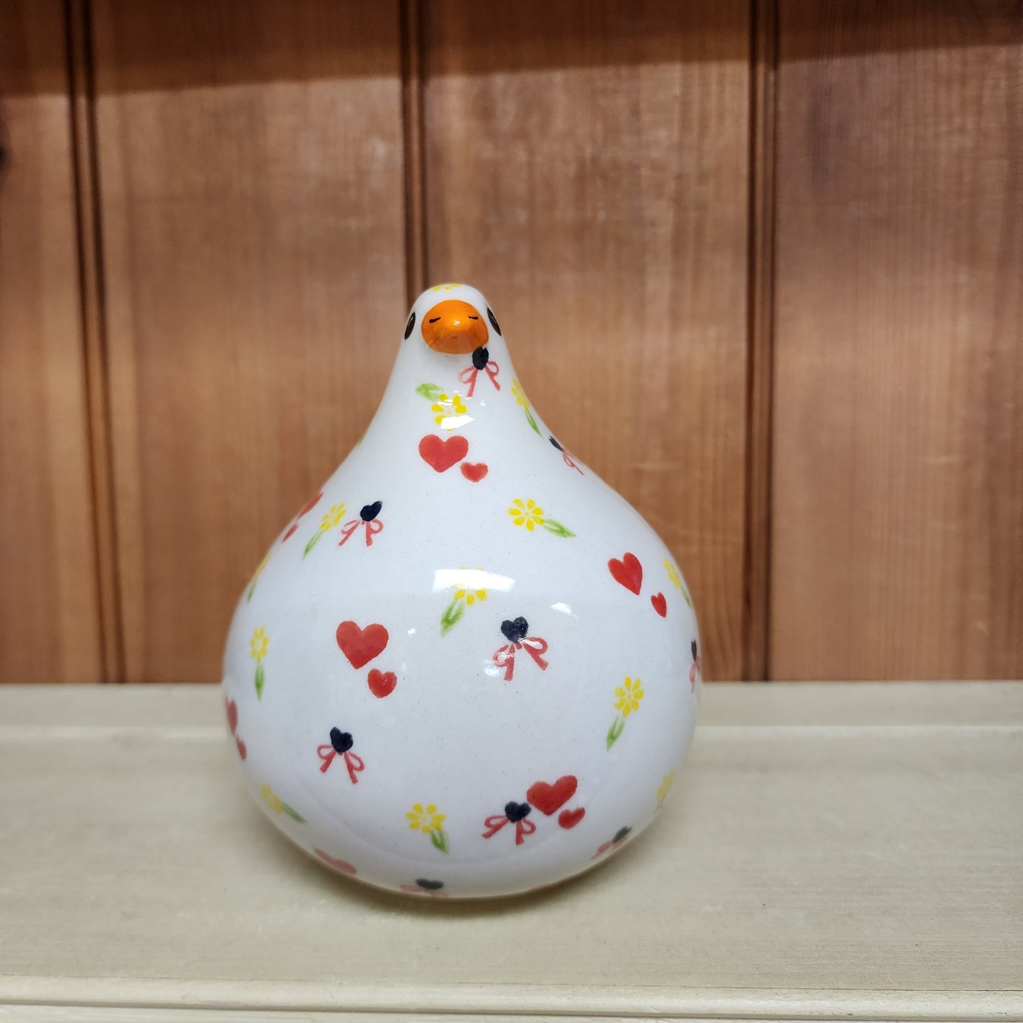 Dove bank figurine ~ Hearts and Bows