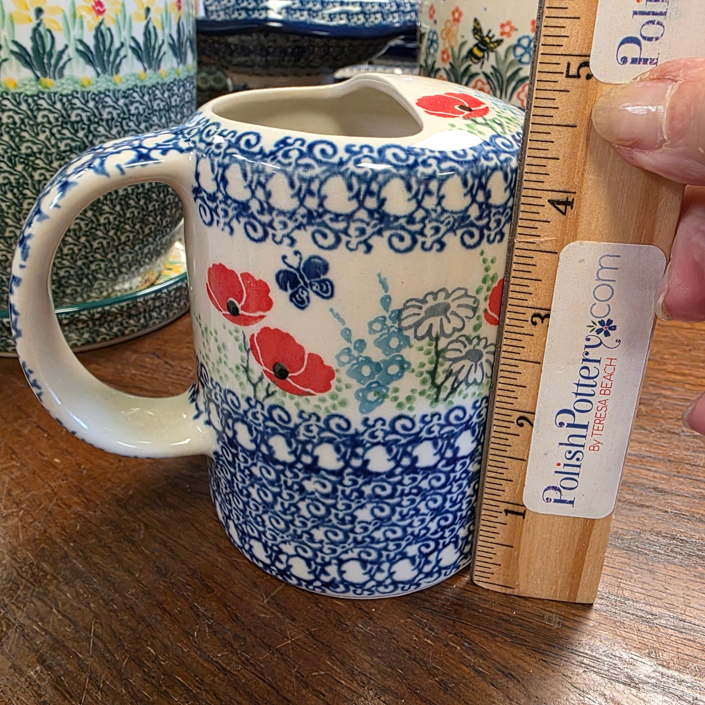 Watering Can 4.5"/18 oz    G02-2901X  Red Poppy Garden pf0526