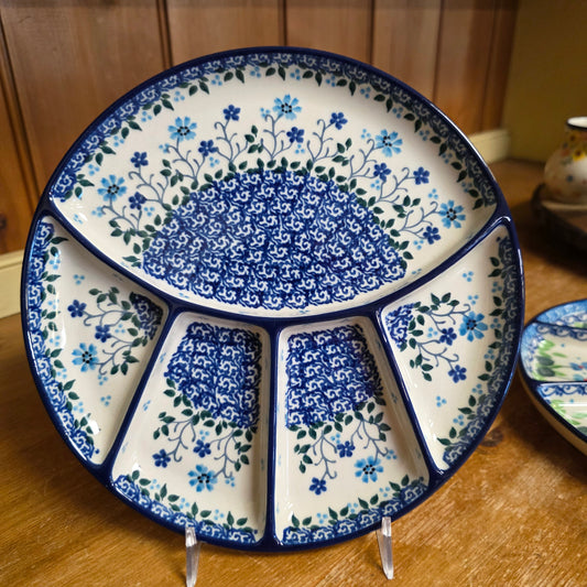 Plate ~ Divided Dish   8.75"  499-2785X  Georgia Blue  small round