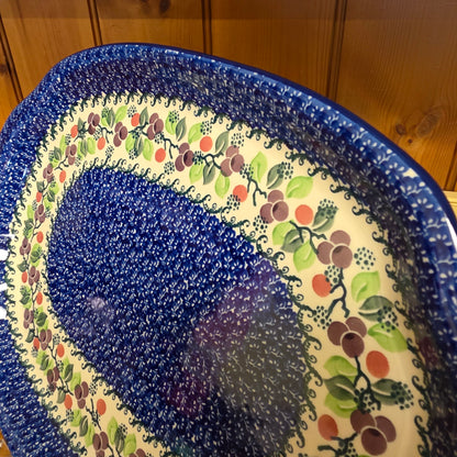 Platter   Oval   11.5" x 15.5"   1418X ~ Burgandy Berry Blue