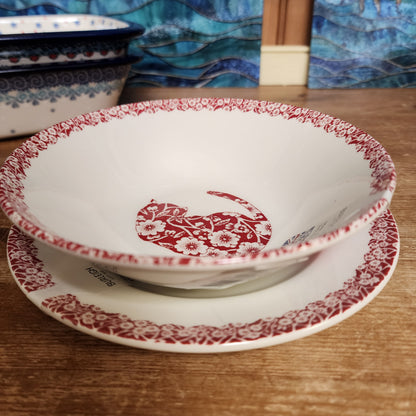 Burleigh 2 pc Bowl & Plate Red **NOT Polish Pottery