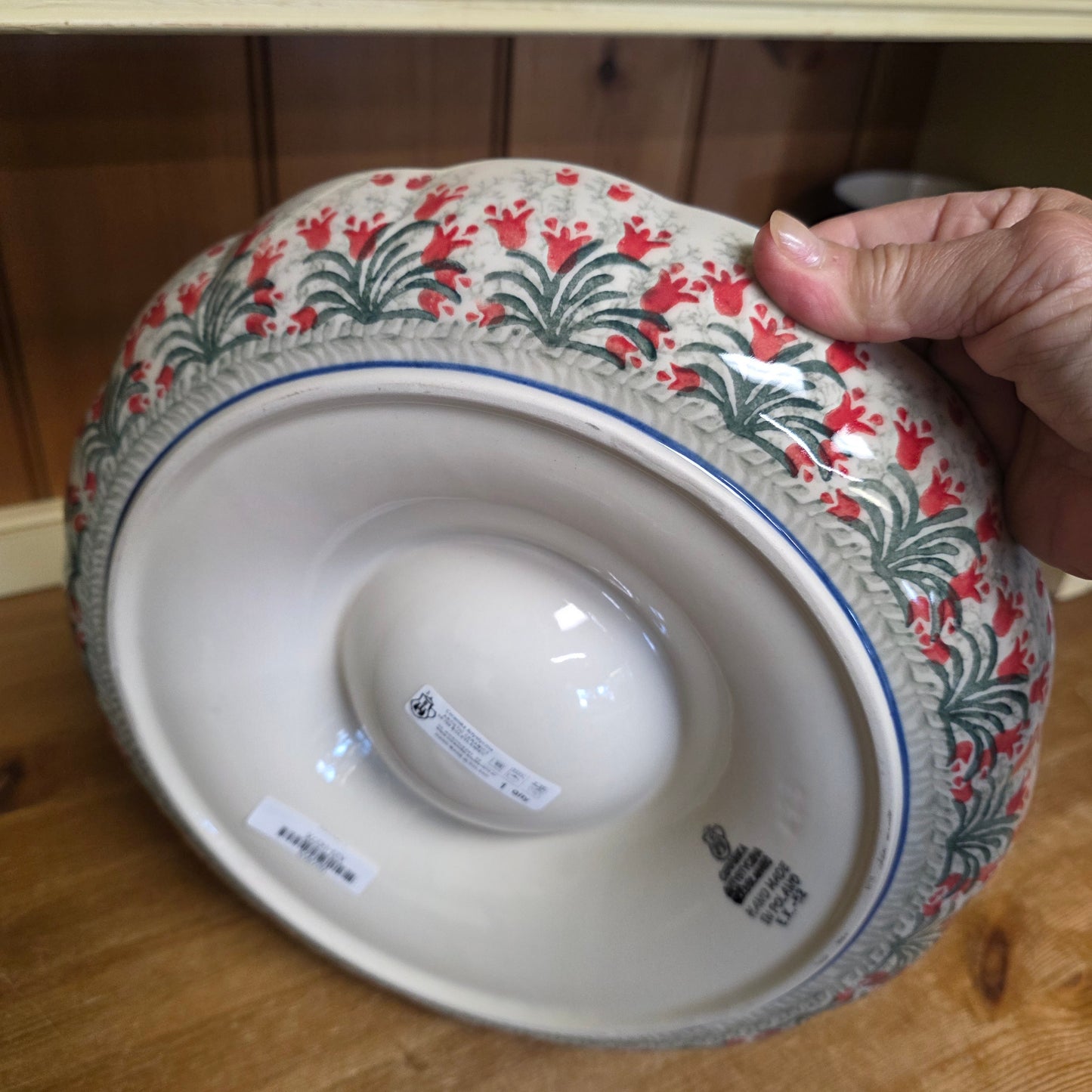 Bowl   Fluted Vegetable 12" x 2" Chip & Dip A23-1437X  Crimson Bells pf0526
