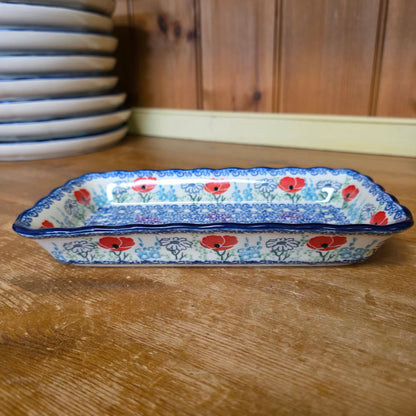 Tray Shallow ~ 9" x 4.5"    D15-2901X  Red Poppy Garden pf0526