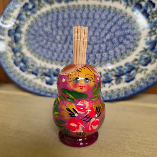 Wooden (B~Pink) toothpick holder
