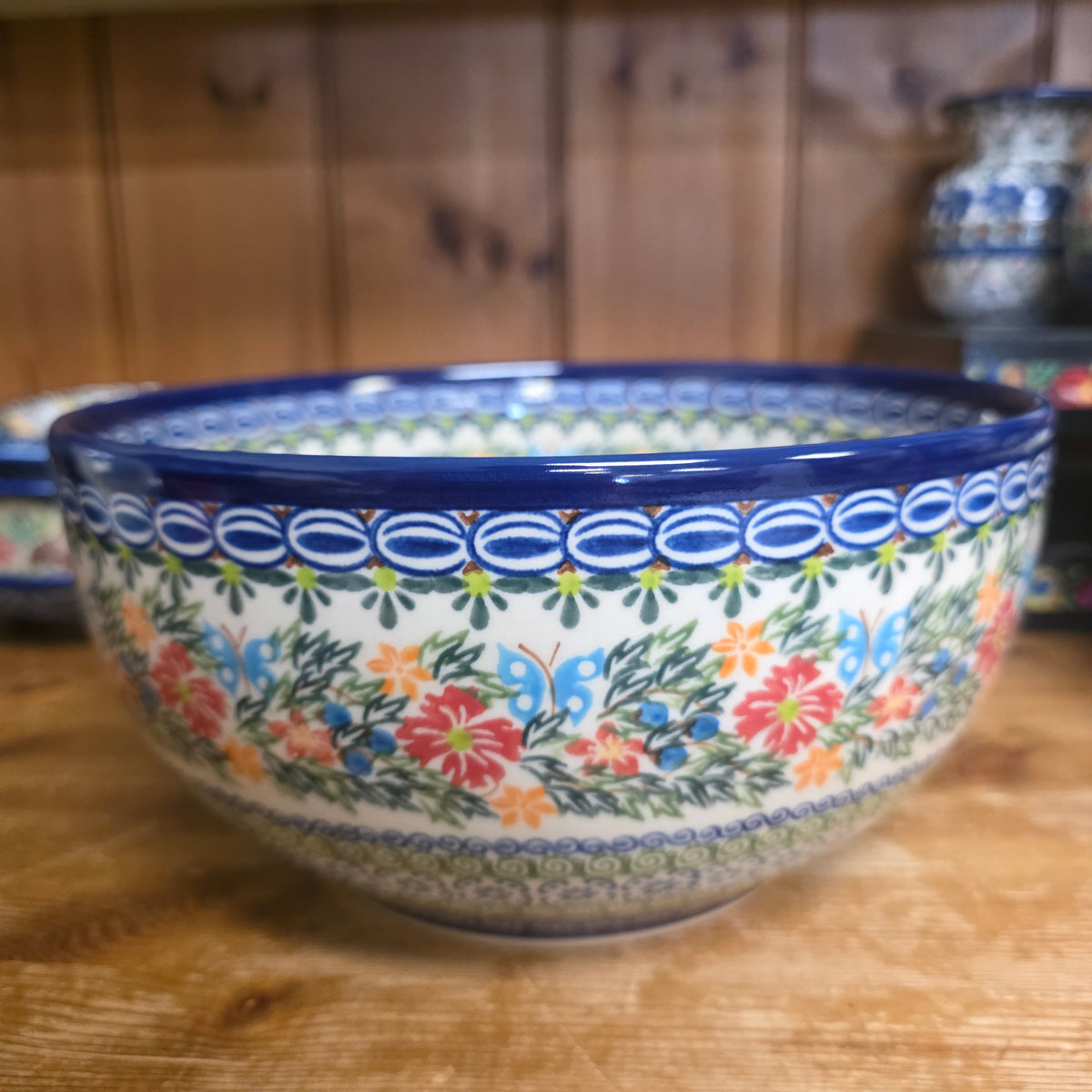 Bowl 9" Serving ~ #3 /238 butterflies (4.5"deep)