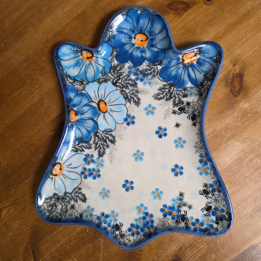 Ghost Plate 11"x9" spiders