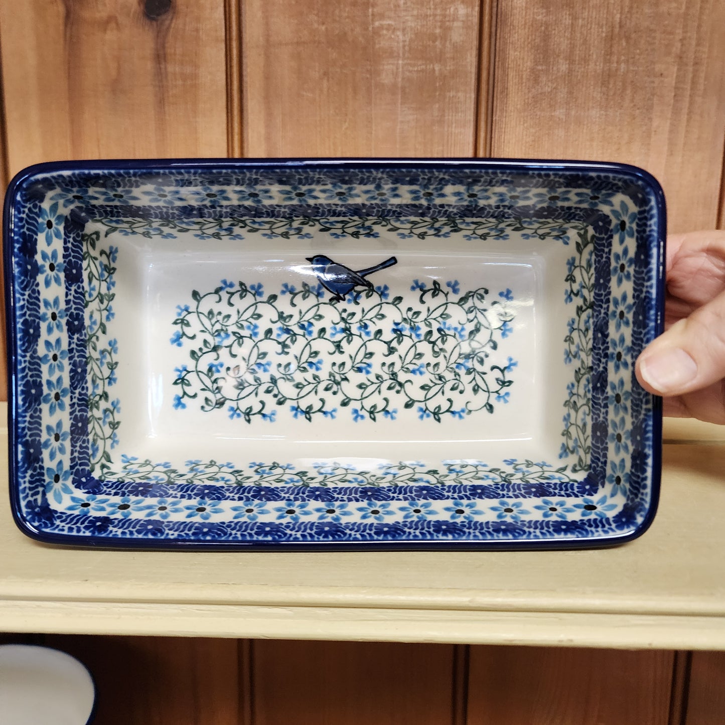 Baker ~ Loaf Pan ~ 7.75"w X 8"L 1932X ~ Song Bird