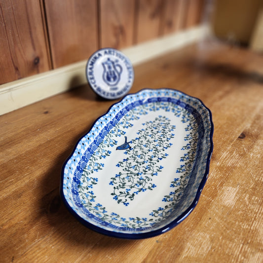 Tray   Scalloped Oval   6.25" x 12.5" A42-1932X  Song Bird pf0526