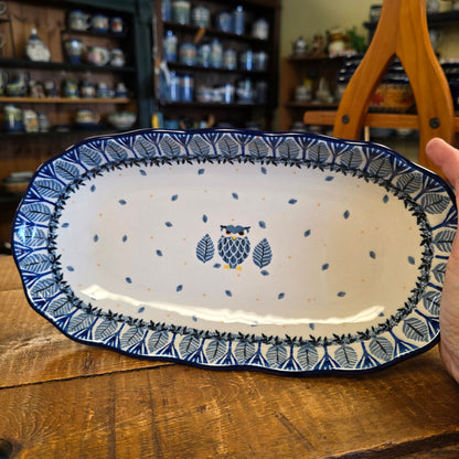 Tray   Scalloped Oval   6.25" x 12.5"   3327X ~ Give A Hoot