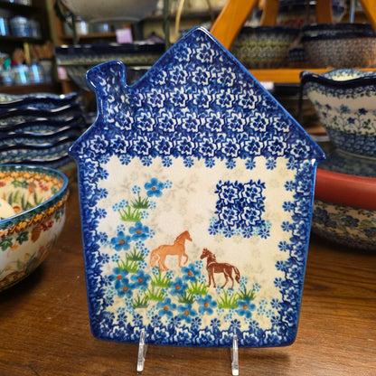 Plate ~ House ~ horses 1194 9" x7"