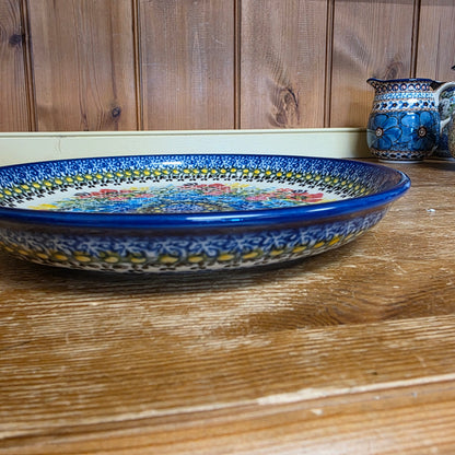 Plate 8" ~ lip ~ Red/blue/yellow 1160