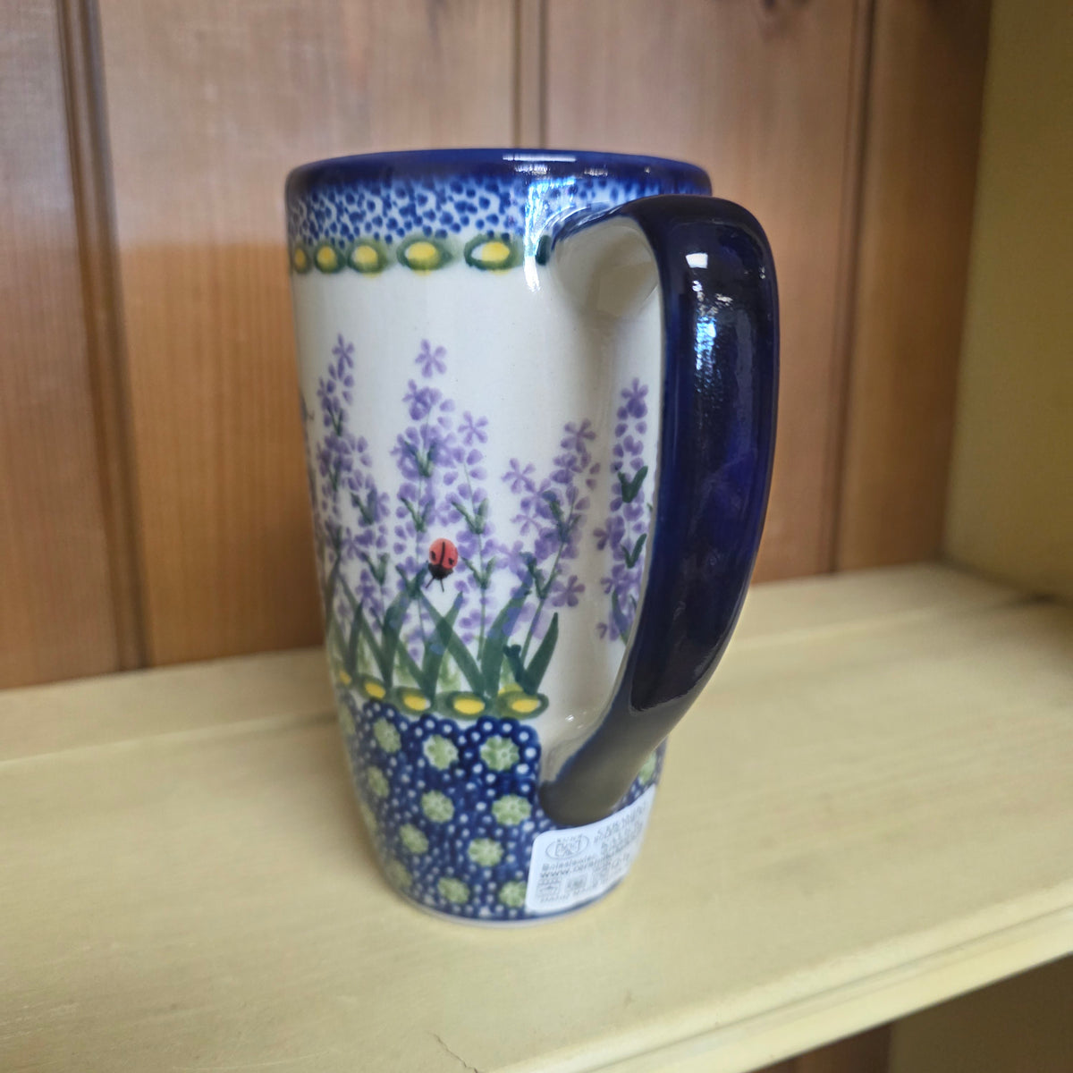 Mug Latte 15 oz / 5.5" tall Lavender 277 butterfly ladybug