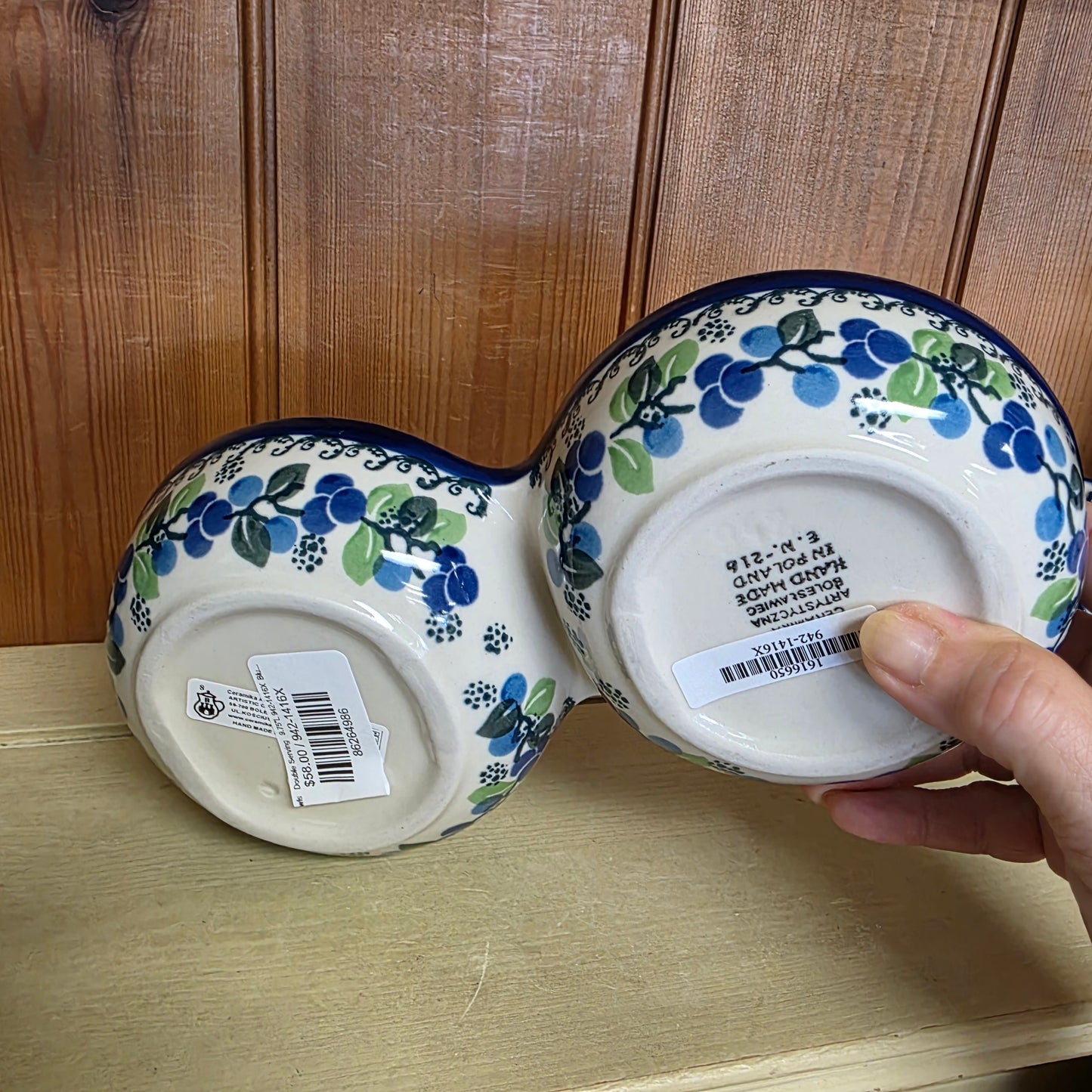 Bowls   Double Serving   9.75"L 942-1416X  Blue Berries pf0526