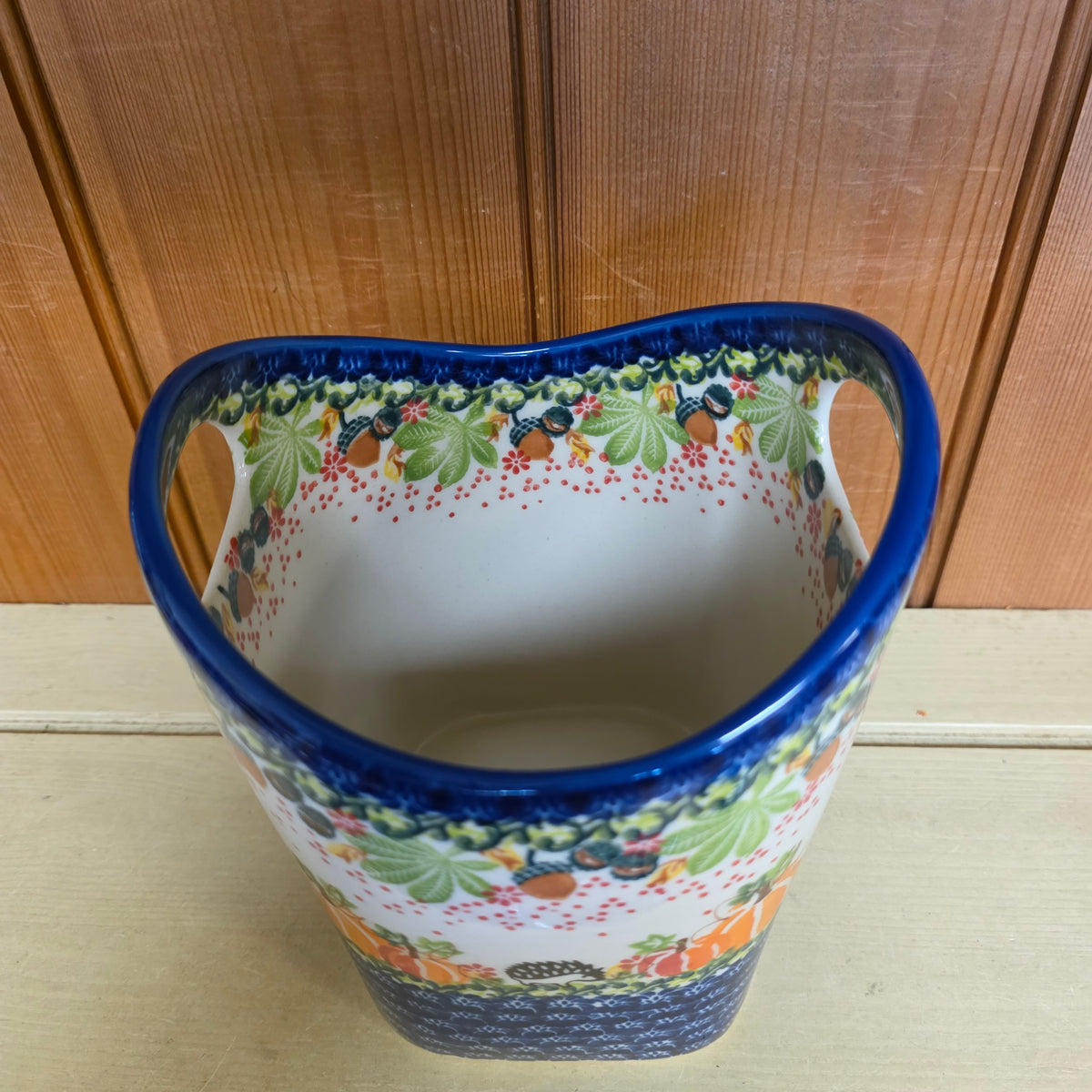 Basket ART /Hedgehog pumpkin Utensil Holder 1103 (6.5" H x 5.5"w)
