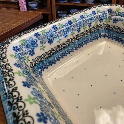 Baker   Rectangular w/Rim   9.25" x 11"L 856-2633X  Flower Works pf0526 Small Lasagna