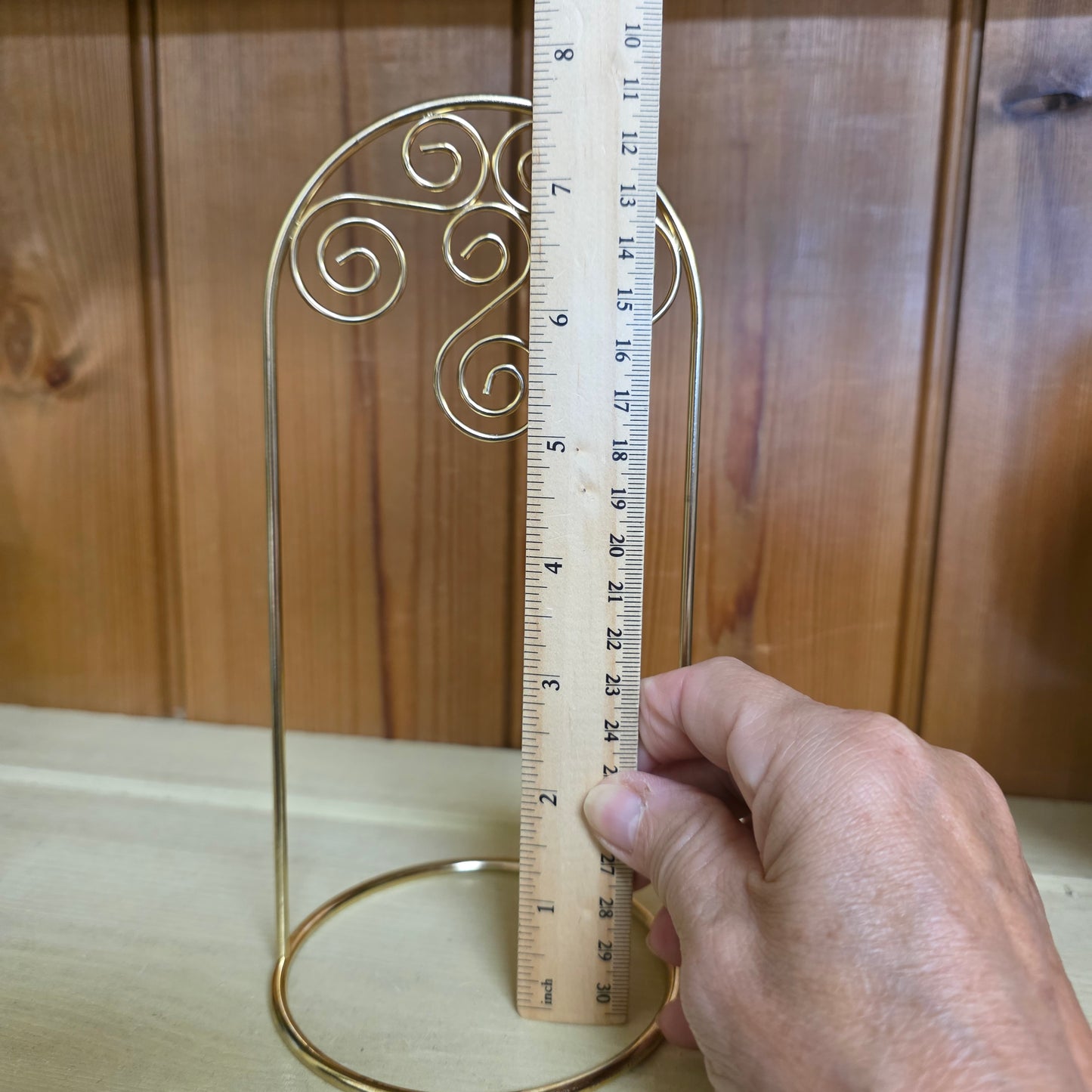 Stand / Arched Gold Ornament holder Scroll 8" x 3.75" x 3.75" (Ornament NOT included)