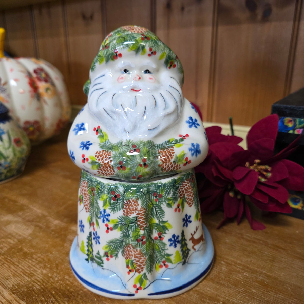 Santa Jar ~ 8" H. reindeer 303  Kalich